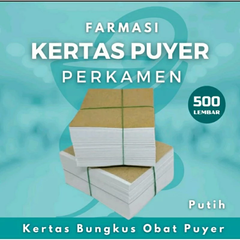 kertas puyer obat perkamen putih isi 500lembar